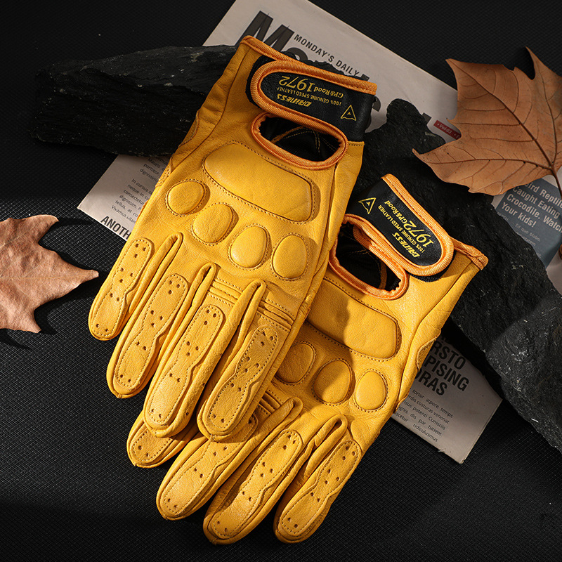 Leather Driving Glove - Motorcycle Cycling Gloves Leather Full Finger
