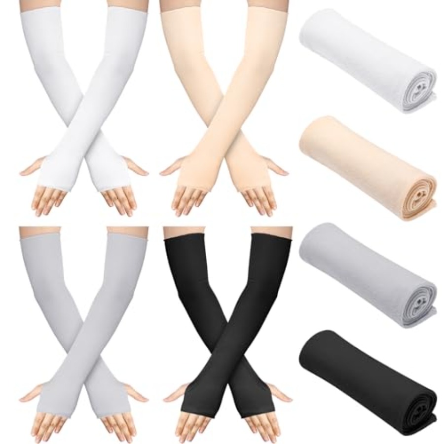 Fingerless Glove Knit - Bememo 4 Pack Sun Protection UV