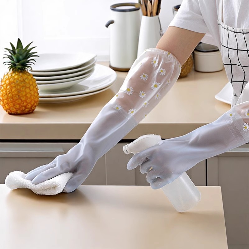 Rubber Glove Cleaning - Dishwashing Gloves Housework Cleaning Kitchen Waterproof