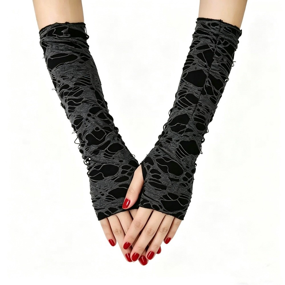 Vintage Long Punk Gloves Dark  - Fingerless Glove Knit reseña y precio