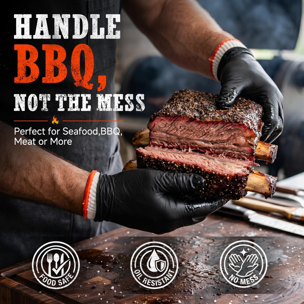 BBQ Gloves 50 Disposable Nitri - Latex Disposable Glove reseña y precio