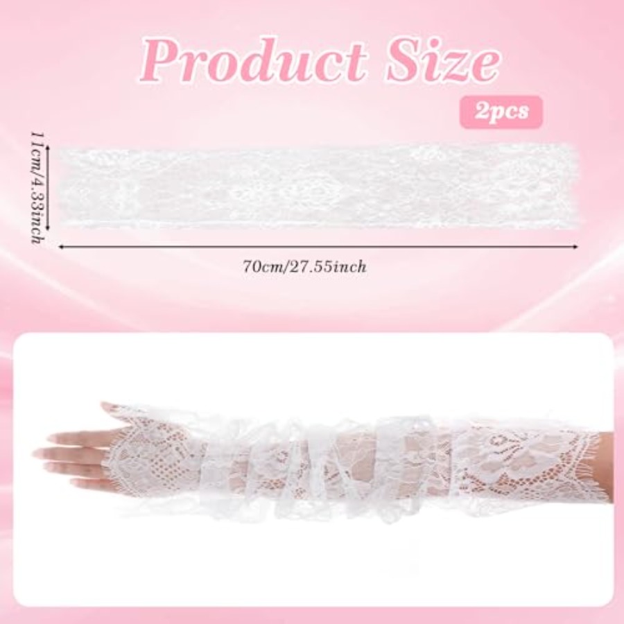 Long Sheer Lace Arm Sleeves Fo - Fingerless Glove Knit reseña y precio