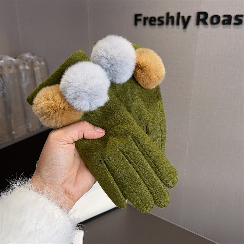 Gloves Women Wool Plaid Fox Fu - Wool Glove Lined reseña y precio