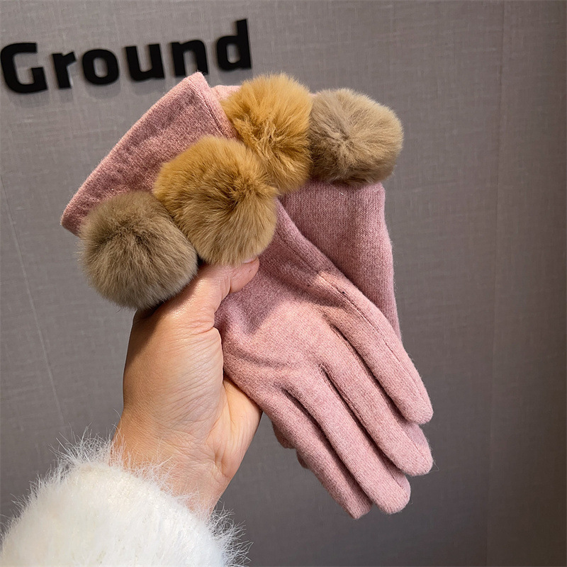 Gloves Women Wool Plaid Fox Fu - Wool Glove Lined reseña y precio