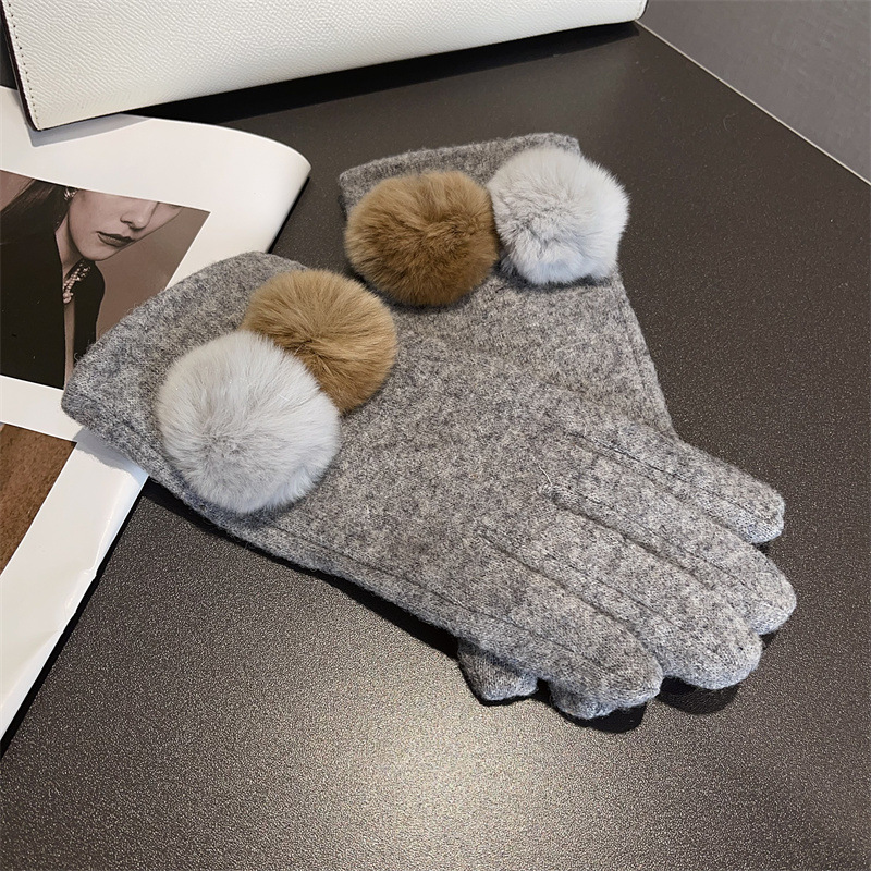 Gloves Women Wool Plaid Fox Fu - Wool Glove Lined reseña y precio