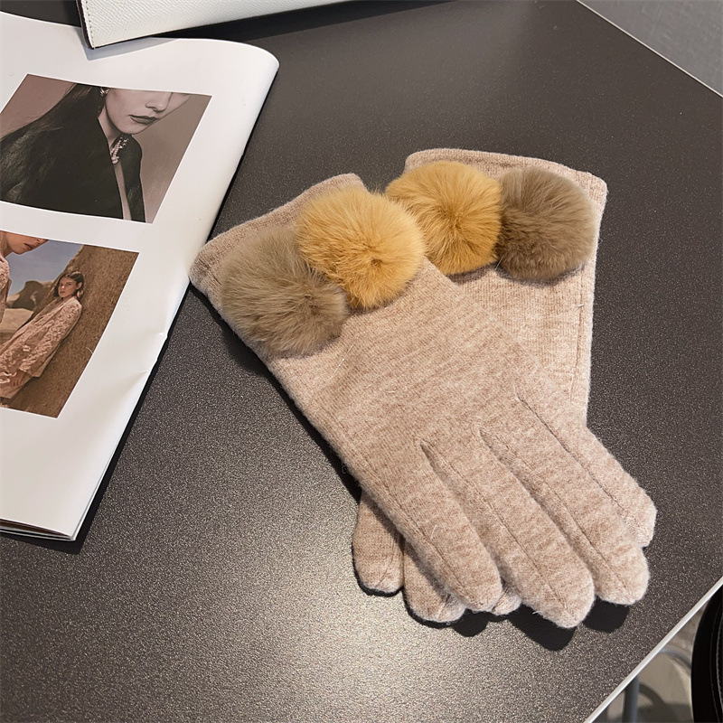 Gloves Women Wool Plaid Fox Fu - Wool Glove Lined reseña y precio