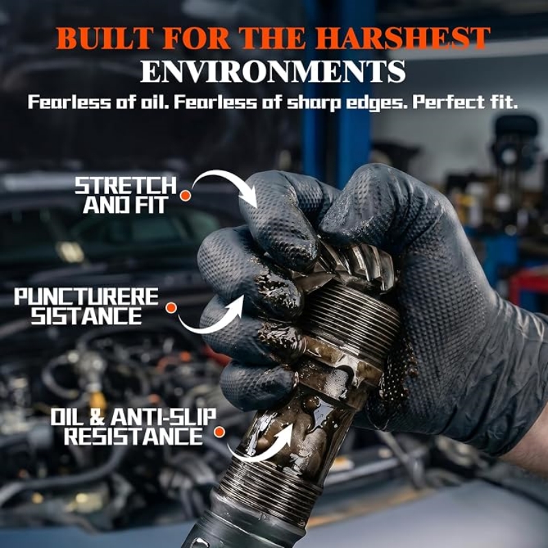 8 Mil Heavy Duty Industrial Or - Nitrile Mechanic Glove reseña y precio
