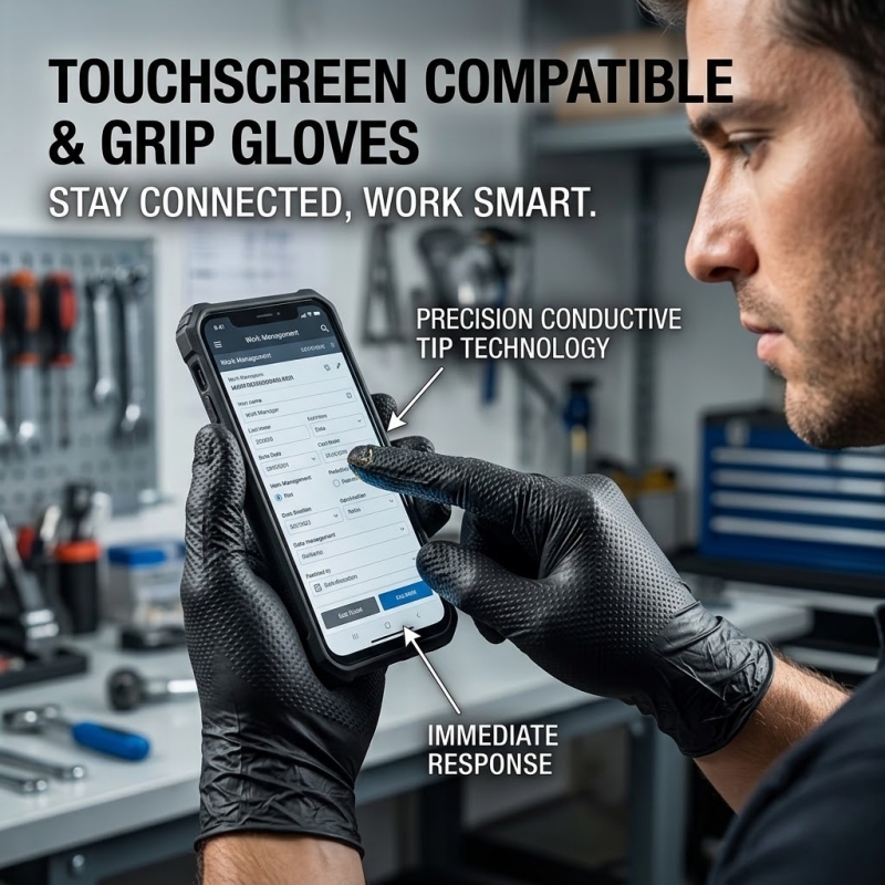 Heavy Duty Black Industrial Ni - Nitrile Mechanic Glove reseña y precio