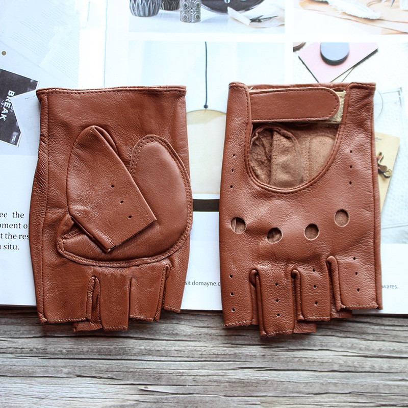 New Women's Sheepskin Half Fin - Leather Driving Glove reseña y precio