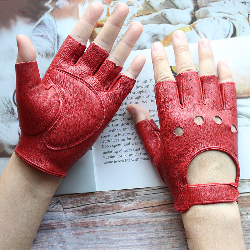 New Women's Sheepskin Half Fin - Leather Driving Glove reseña y precio