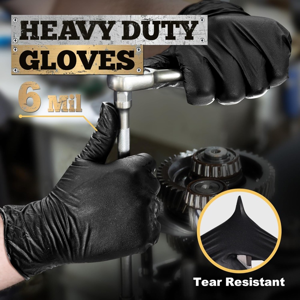 Heavy Duty Black Nitrile Glove - Nitrile Mechanic Glove reseña y precio