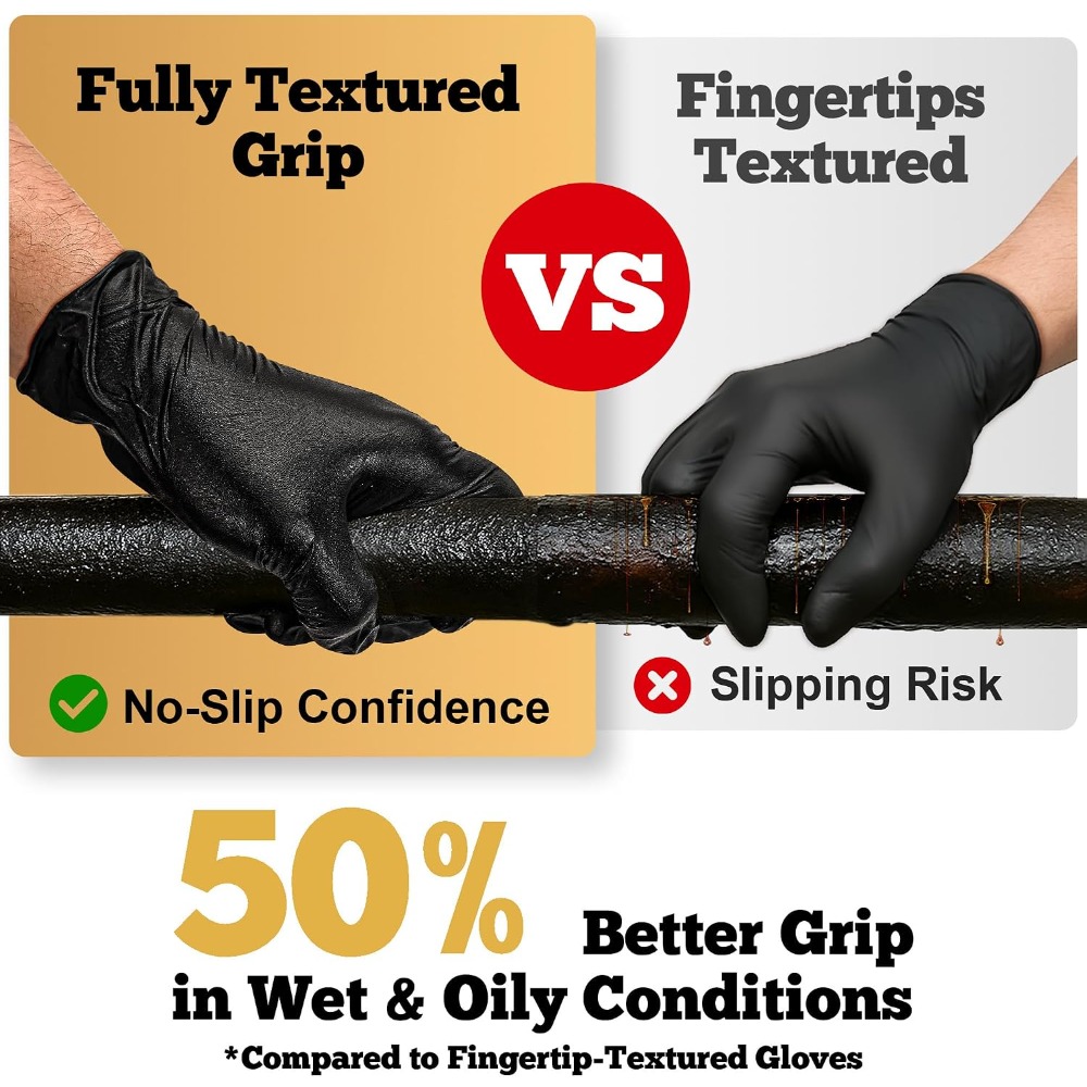 Heavy Duty Black Nitrile Glove - Nitrile Mechanic Glove reseña y precio