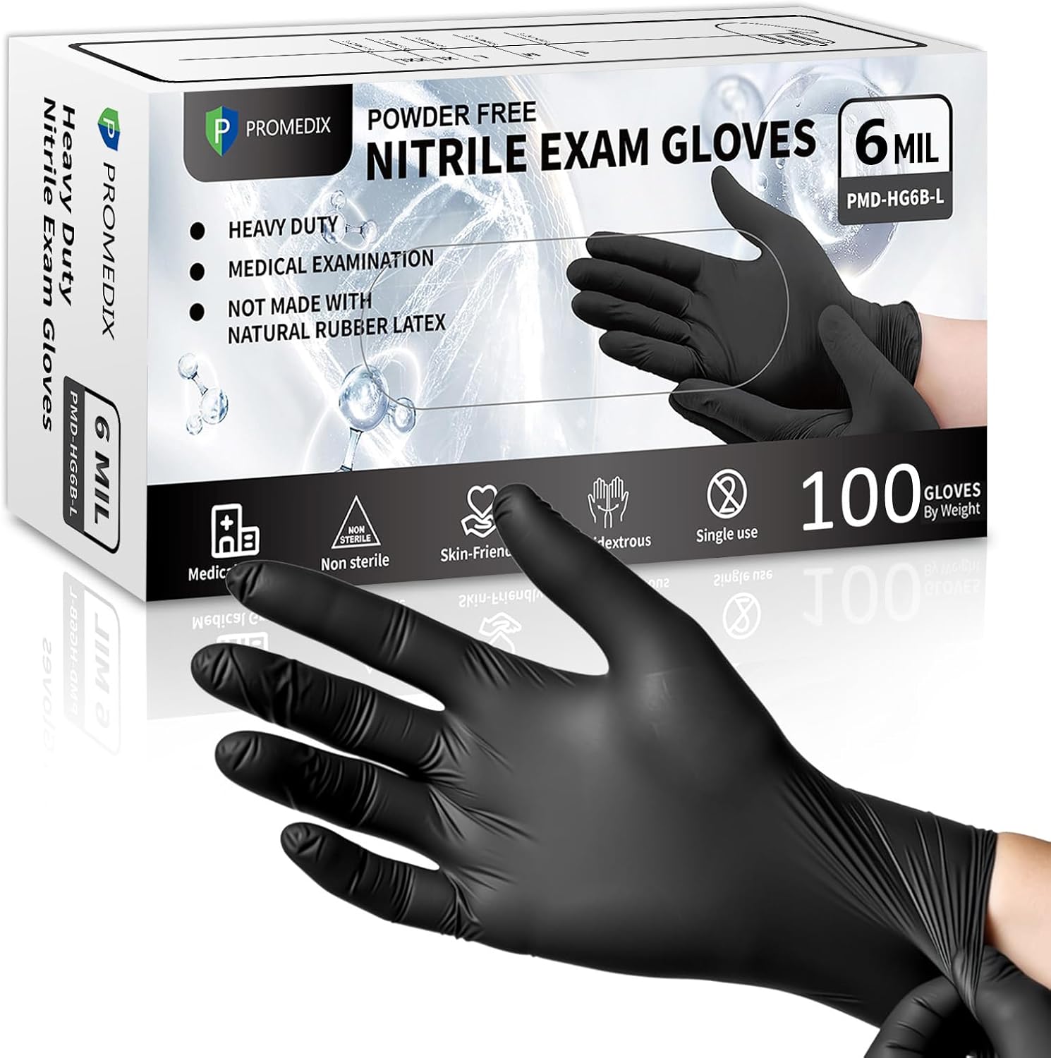 Black Disposable Nitrile Glove - Rubber Glove Cleaning reseña y precio