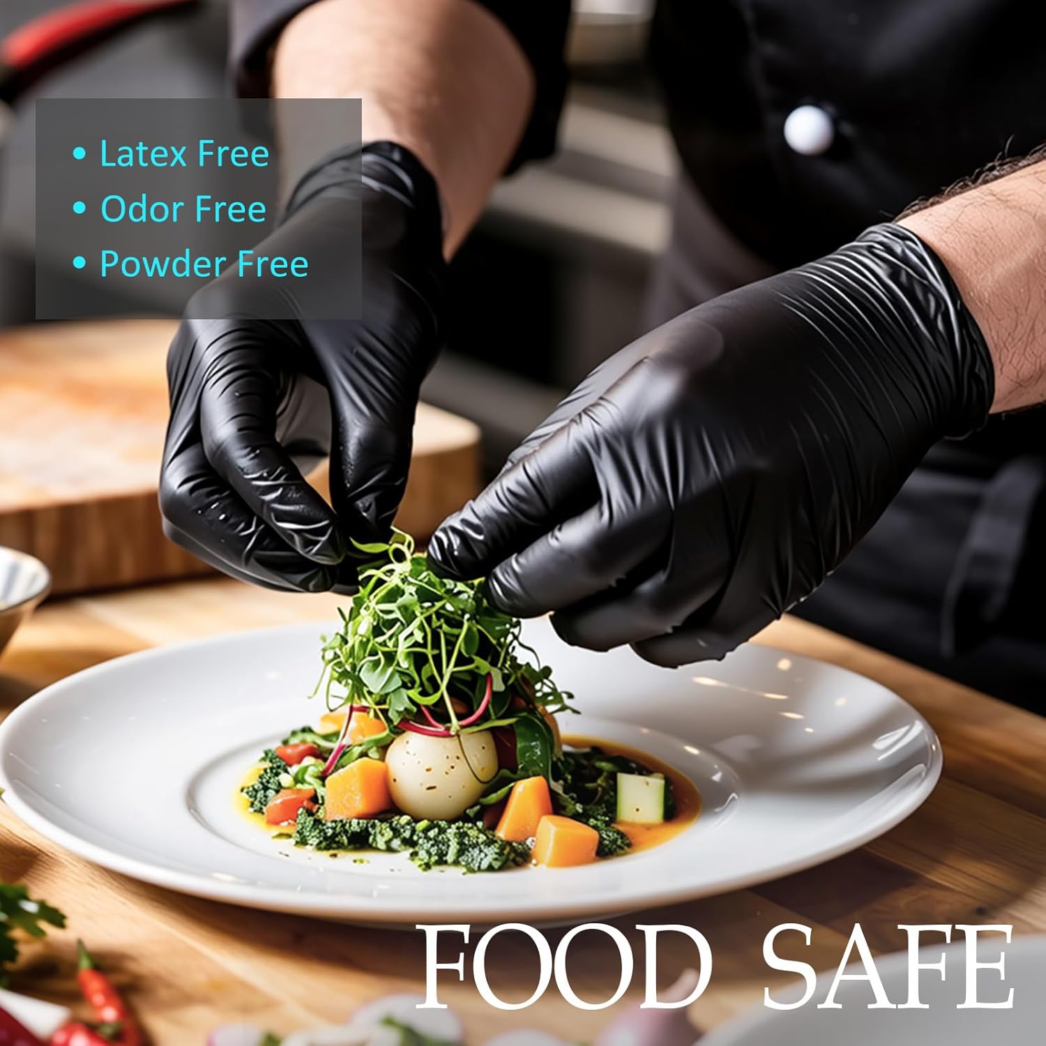 Black Disposable Nitrile Glove - Rubber Glove Cleaning reseña y precio