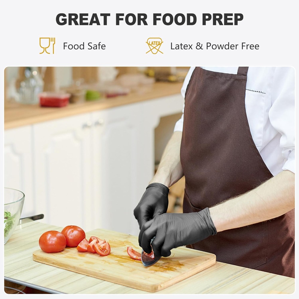 Black Vinyl Gloves, Food Grade - Rubber Glove Cleaning reseña y precio
