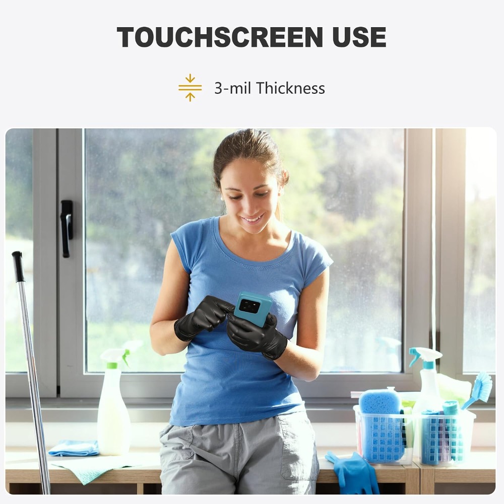 Black Vinyl Gloves, Food Grade - Rubber Glove Cleaning reseña y precio