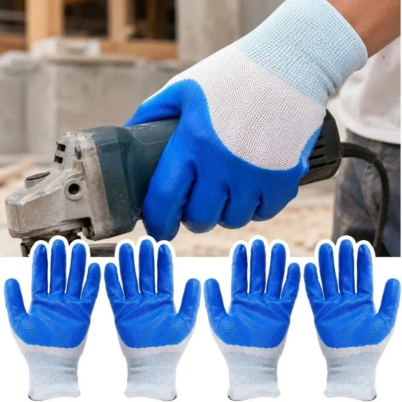Blue Latex Rubber Nitrile Work - Nitrile Mechanic Glove reseña y precio