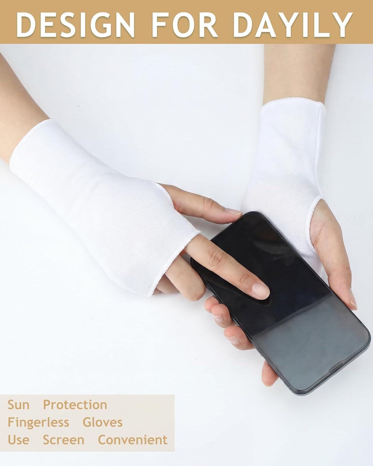 1 pair of sun protection glove - Fingerless Glove Knit reseña y precio
