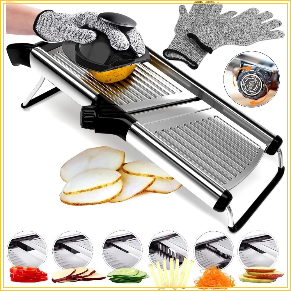 Stainless Steel Mandoline Slic - Cut Resistant Glove reseña y precio