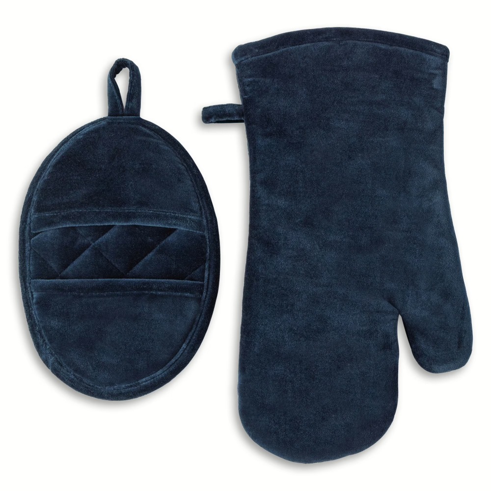 Velvet Blue 2-Piece Kitchen Ov - Heat Resistant Glove reseña y precio