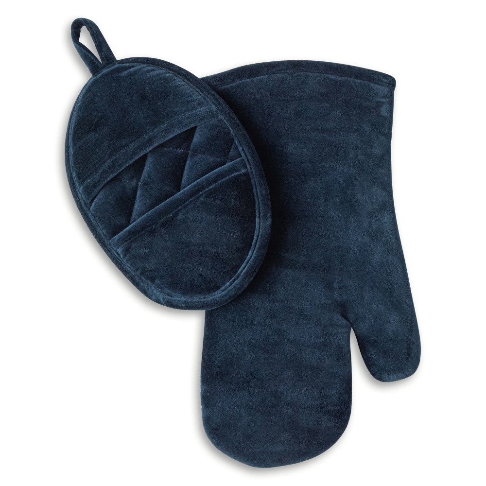 Velvet Blue 2-Piece Kitchen Ov - Heat Resistant Glove reseña y precio