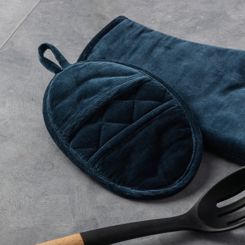 Velvet Blue 2-Piece Kitchen Ov - Heat Resistant Glove reseña y precio