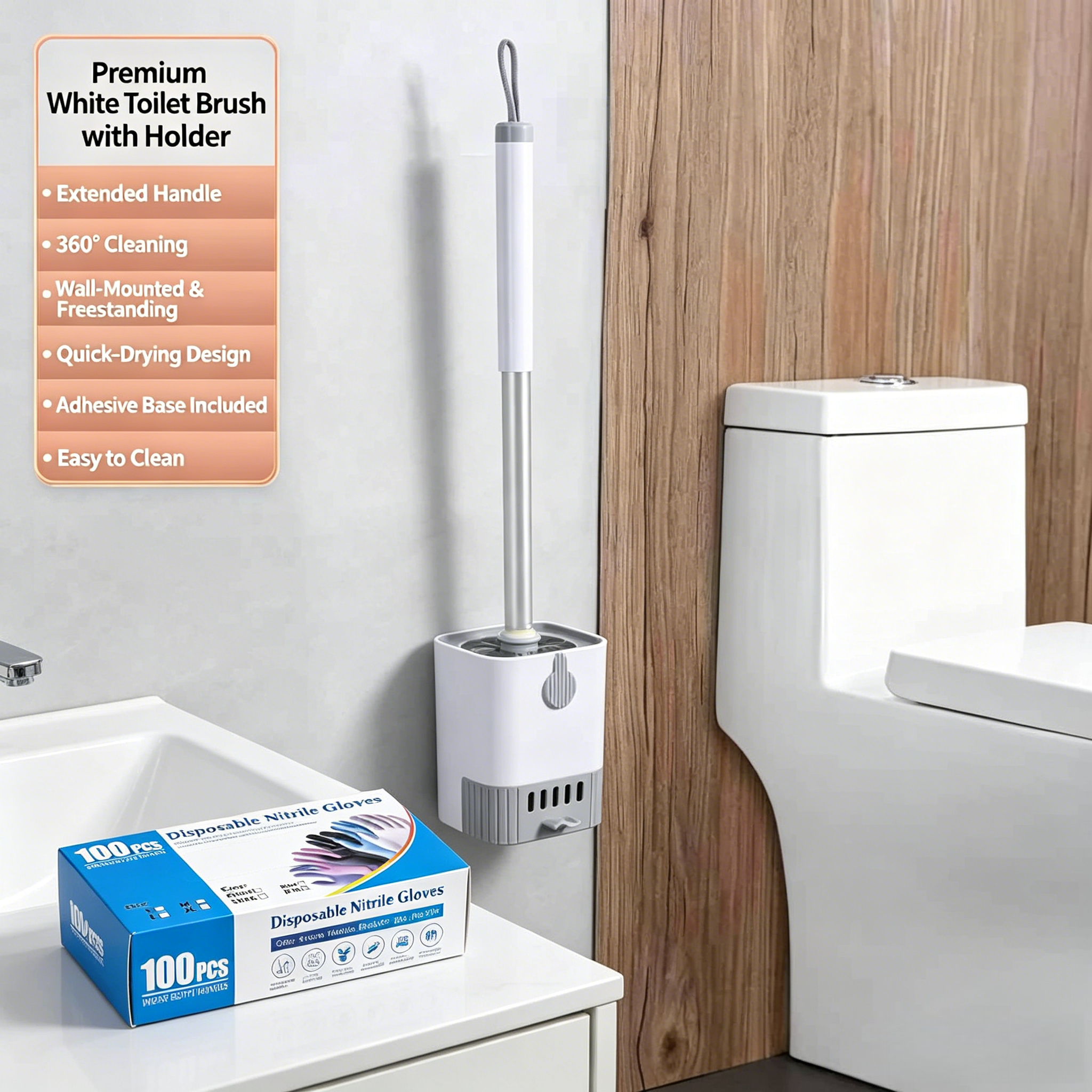 2-Piece Toilet Cleaning Set: P - Rubber Glove Cleaning reseña y precio