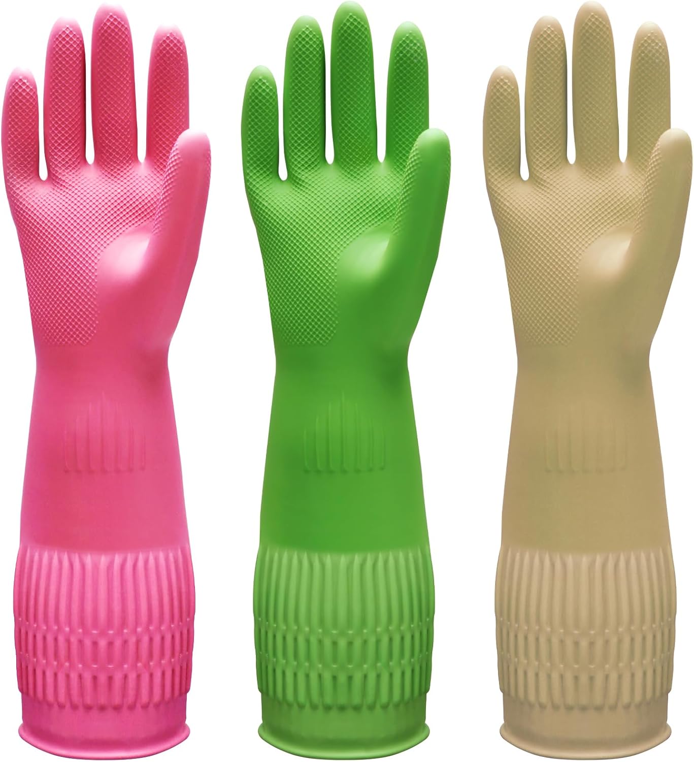 3 Pairs of Rubber Dishwashing  - Rubber Glove Cleaning reseña y precio