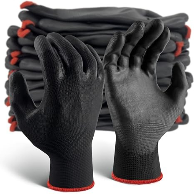 6/12/18PCS Black PU Coating Gl - Nitrile Mechanic Glove reseña y precio