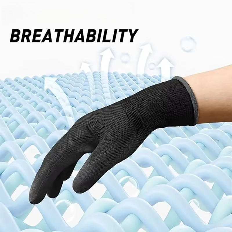 6/12/18PCS Black PU Coating Gl - Nitrile Mechanic Glove reseña y precio